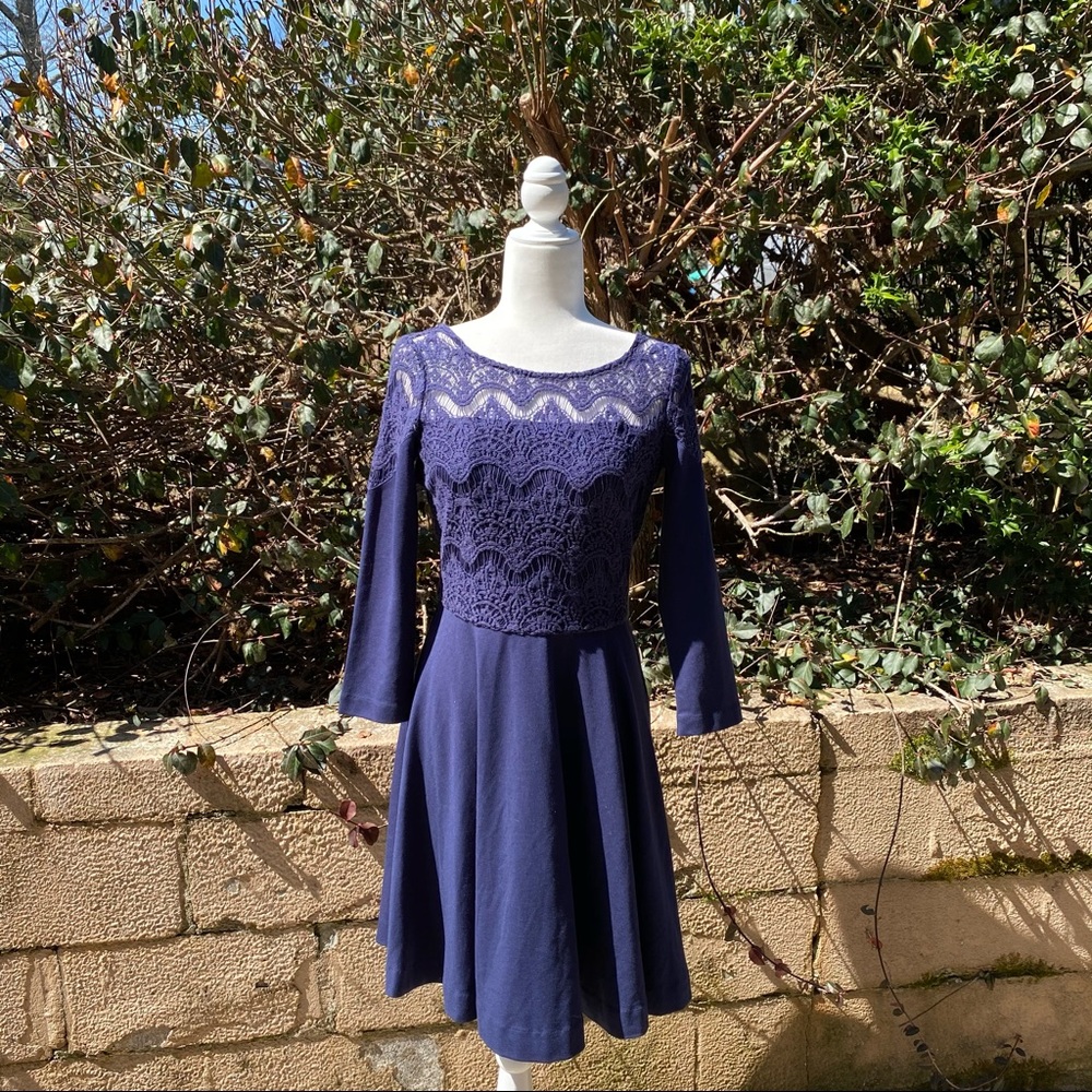 Lilly Pulitzer Remmy Lace Dress Navy Lace Medium